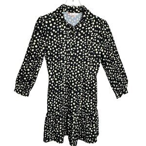 Jude Connally Dolly Long Sleeve Mini Dress Black White Dot Jude cloth size small